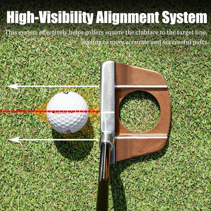 PGM Standing Golf Putter with Ball Pick-Up,for Men and Women,Ultra-Lightweight Graphite Shaft,Ultra Low Center of Gravity with Alignment Aid, Right-Handed & 34 inch - Image 3